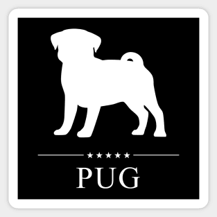 Pug Dog White Silhouette Sticker